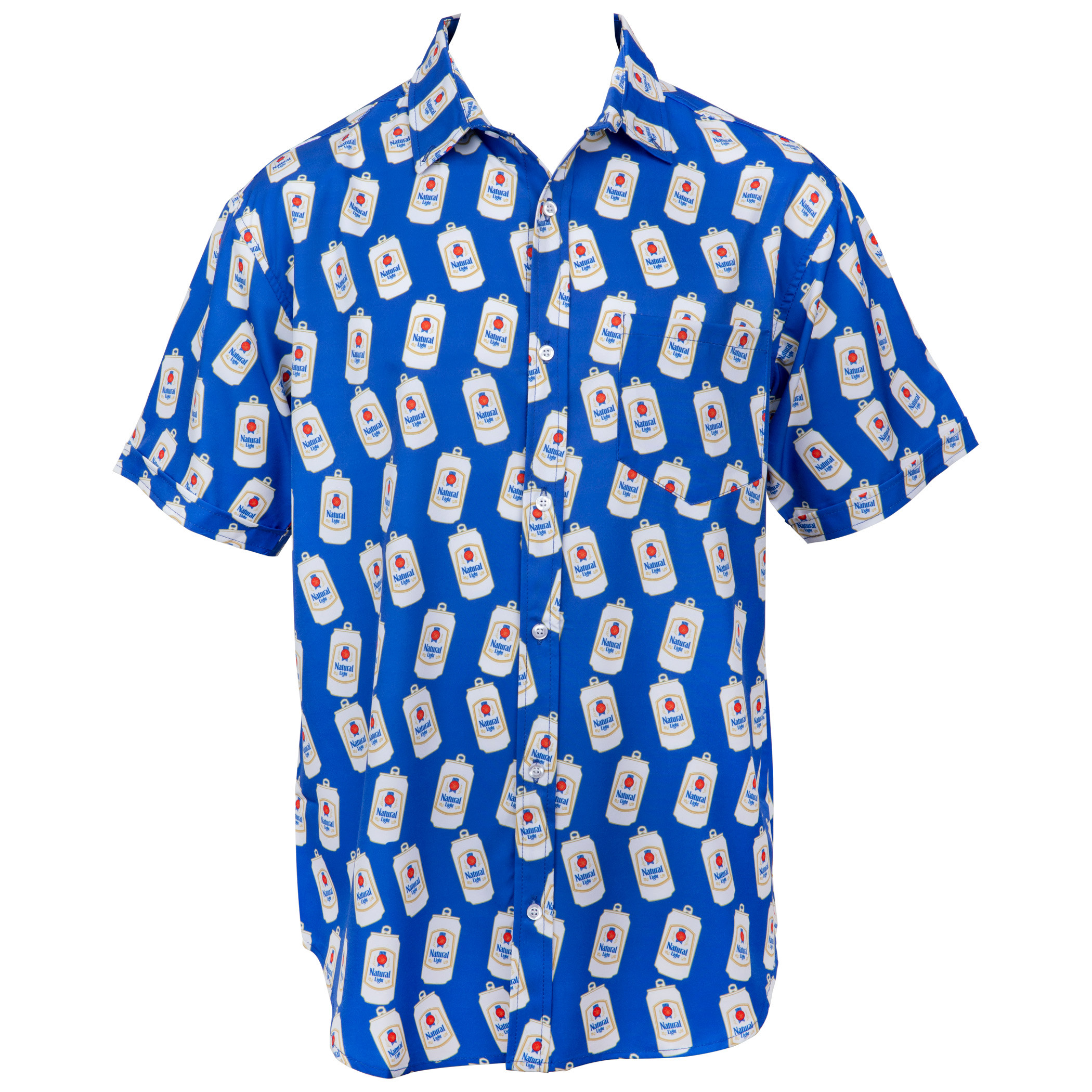 Natural Light Vintage Cans All Over Print Blue Hawaiian Shirt